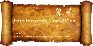 Matriszottó Agnéta névjegykártya
